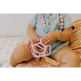 SENSORYCZNE PIŁKI dwuelementowy silikonowy gryzak Bubblegum & Peach Jellystone 0+