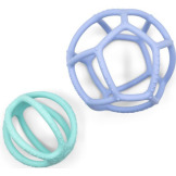 SENSORYCZNE PIŁKI dwuelementowy silikonowy gryzak Blue & Mint Jellystone 0+