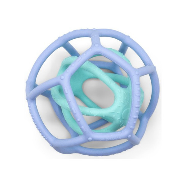 SENSORYCZNE PIŁKI dwuelementowy silikonowy gryzak Blue & Mint Jellystone 0+