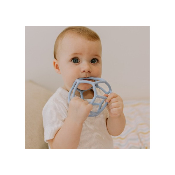 SENSORYCZNE PIŁKI dwuelementowy silikonowy gryzak Blue & Mint Jellystone 0+