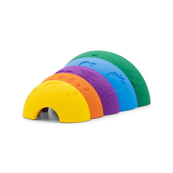 TĘCZA SENSORYCZNA silikonowa układanka Over the rainbow Bright 5 el. Jellystone 9m+