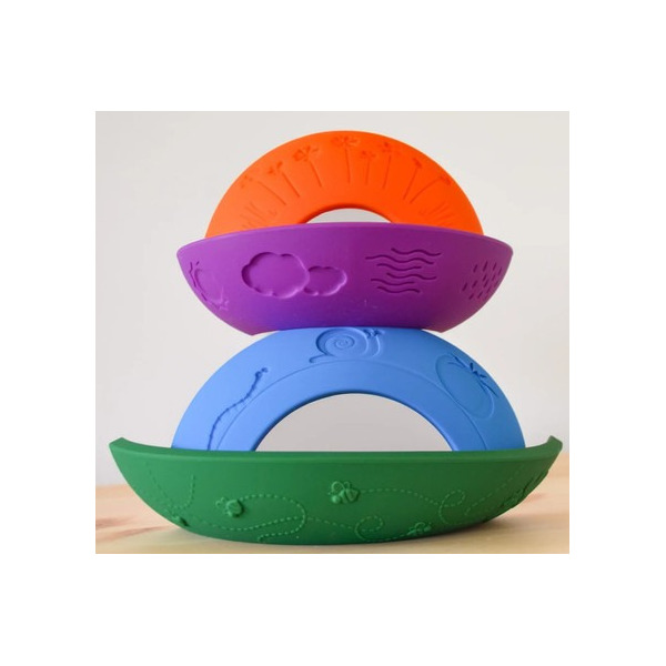 TĘCZA SENSORYCZNA silikonowa układanka Over the rainbow Bright 5 el. Jellystone 9m+