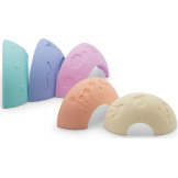 TĘCZA SENSORYCZNA silikonowa układanka Over the rainbow Pastel 5 el. Jellystone 9m+