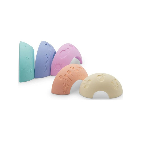 TĘCZA SENSORYCZNA silikonowa układanka Over the rainbow Pastel 5 el. Jellystone 9m+