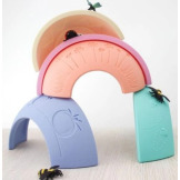 TĘCZA SENSORYCZNA silikonowa układanka Over the rainbow Pastel 5 el. Jellystone 9m+