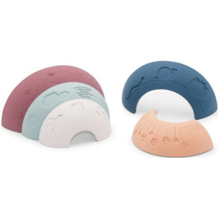 TĘCZA SENSORYCZNA silikonowa układanka Over the rainbow Earth 5 el. Jellystone 9m+