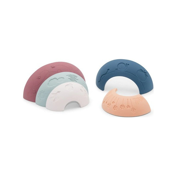 TĘCZA SENSORYCZNA silikonowa układanka Over the rainbow Earth 5 el. Jellystone 9m+