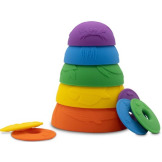 SILIKONOWE KUBECZKI miseczki do układania i do wody z tonącymi dyskami Cups Rainbow Bright 10 el. Jellystone 9m+