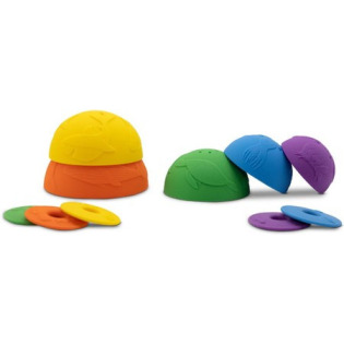 SILIKONOWE KUBECZKI miseczki do układania i do wody z tonącymi dyskami Cups Rainbow Bright 10 el. Jellystone 9m+