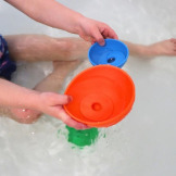 SILIKONOWE KUBECZKI miseczki do układania i do wody z tonącymi dyskami Cups Rainbow Bright 10 el. Jellystone 9m+