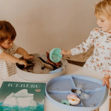 SILIKONOWE KUBECZKI miseczki do układania i do wody z tonącymi dyskami Cups Rainbow Pastel 10 el. Jellystone 9m+