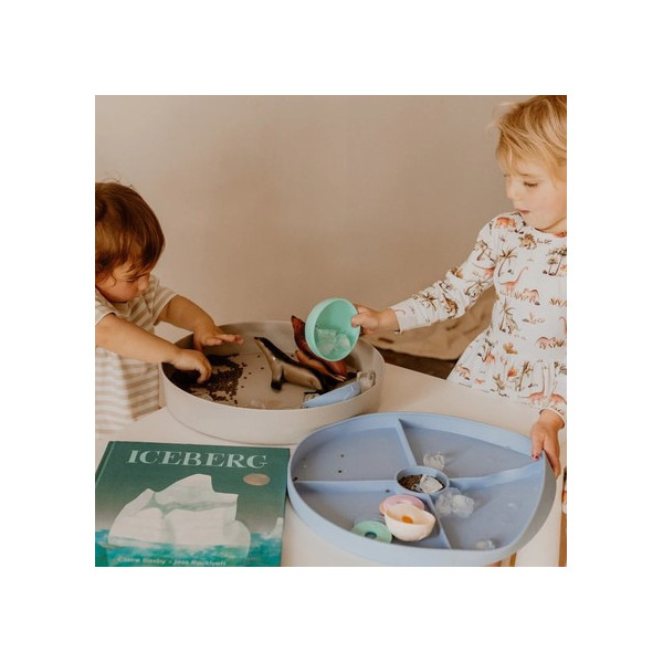 SILIKONOWE KUBECZKI miseczki do układania i do wody z tonącymi dyskami Cups Rainbow Pastel 10 el. Jellystone 9m+