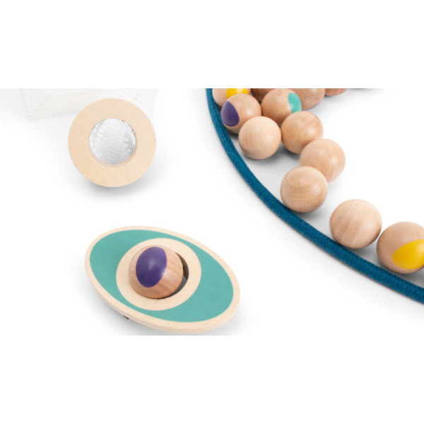 GĄSIENICA drewniana gra sensoryczna zręcznościowa nawlekanka BS Toys 6+