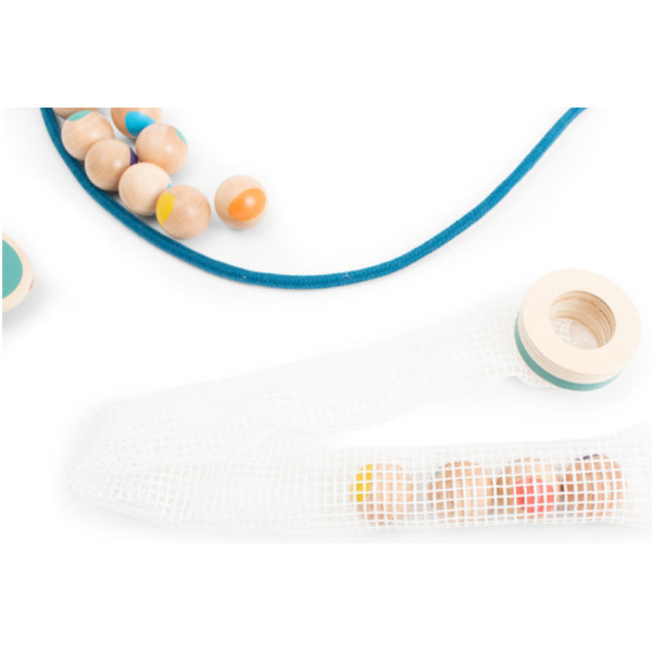 GĄSIENICA drewniana gra sensoryczna zręcznościowa nawlekanka BS Toys 6+