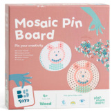 MOZAIKA układanka z drewnianymi pinezkami grzybkami z kartami pracy BS Toys 4+