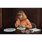 MOZAIKA układanka z drewnianymi pinezkami grzybkami z kartami pracy BS Toys 4+