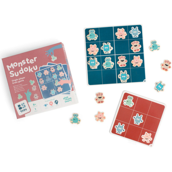 POTWORKI sudoku drewniana gra logiczna BS Toys 6+