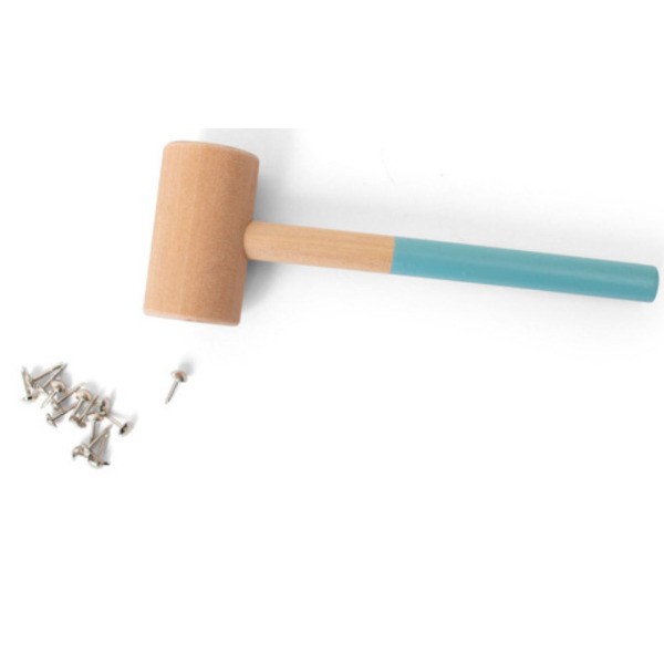 PRZYBIJANKA drewniana układanka z kartami pracy BS Toys 4+