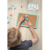 PRZYBIJANKA drewniana układanka z kartami pracy BS Toys 4+