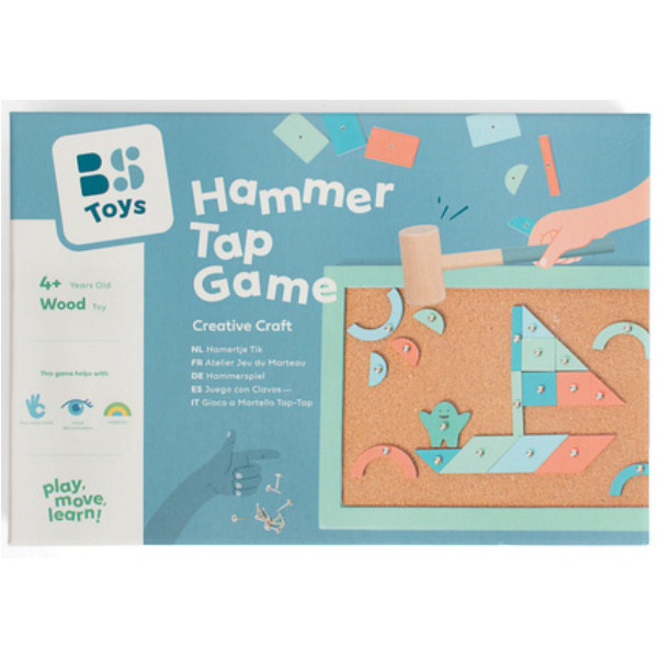 PRZYBIJANKA drewniana układanka z kartami pracy BS Toys 4+