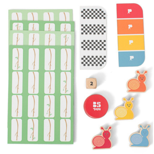 WYŚCIG ŚLIMAKÓW drewniana gra planszowa BS Toys 4+