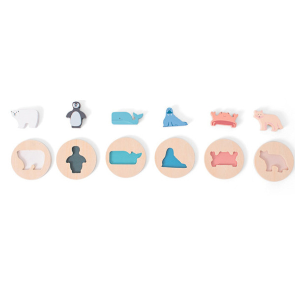 DOPASUJ KSZTAŁT drewniana układanka z figurkami BS Toys 18m+