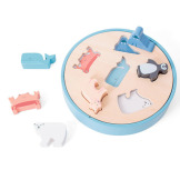 ZWIERZĘTA ARKTYKI drewniana układanka sorter z figurkami BS Toys 18m+