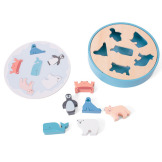 ZWIERZĘTA ARKTYKI drewniana układanka sorter z figurkami BS Toys 18m+