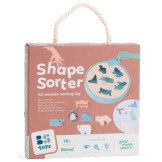 ZWIERZĘTA ARKTYKI drewniana układanka sorter z figurkami BS Toys 18m+