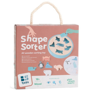 ZWIERZĘTA ARKTYKI drewniana układanka sorter z figurkami BS Toys 18m+