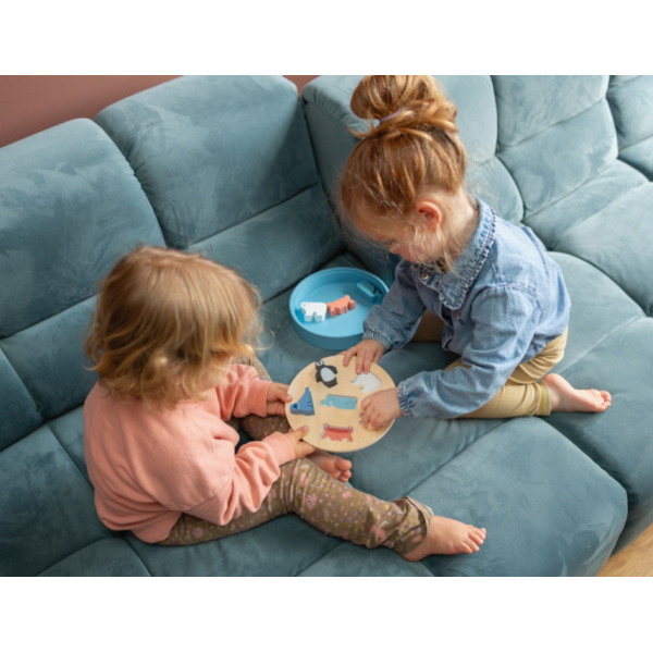 ZWIERZĘTA ARKTYKI drewniana układanka sorter z figurkami BS Toys 18m+