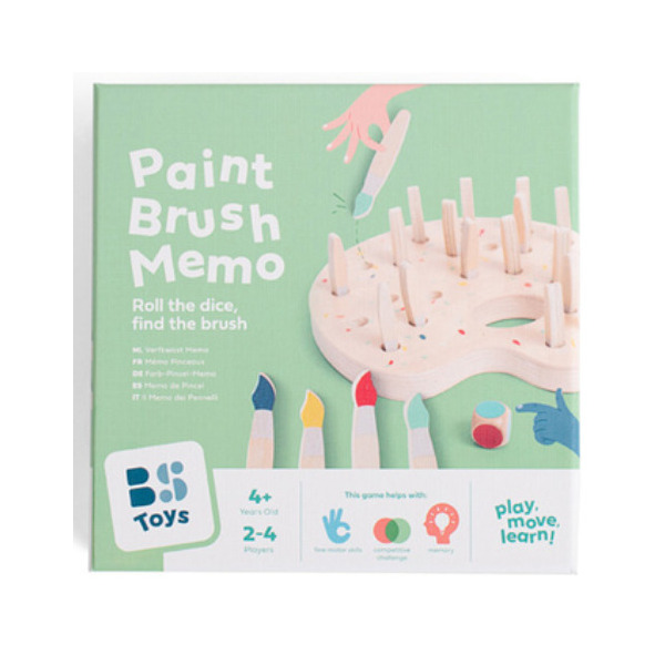 KOLOROWE PĘDZLE drewniana gra pamięciowa BS Toys 4+