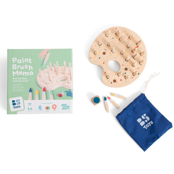 KOLOROWE PĘDZLE drewniana gra pamięciowa BS Toys 4+
