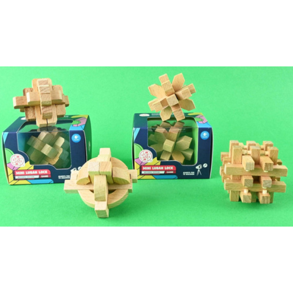 IQ puzzle drewniane łamigłówki (4 wzory) 6+