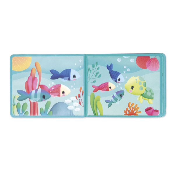 PRZYJACIELE POD WODĄ książeczka do kąpieli z 3 psikawkami JANOD 10m+