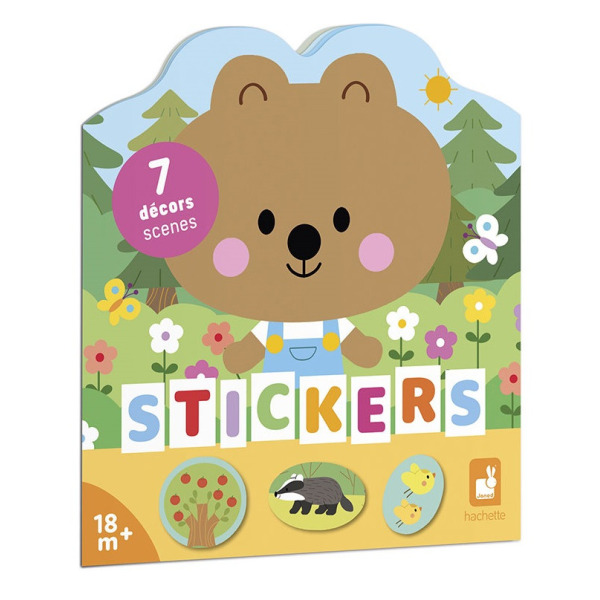 LAS książeczka do wyklejania z naklejkami JANOD 18m+