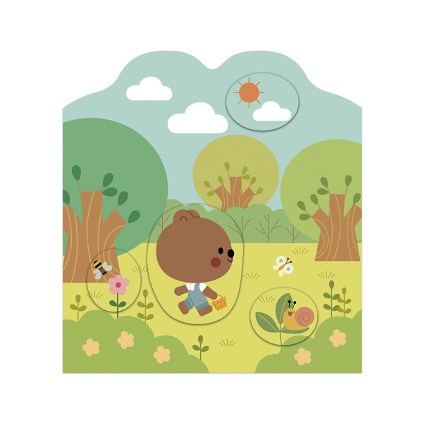 LAS książeczka do wyklejania z naklejkami JANOD 18m+