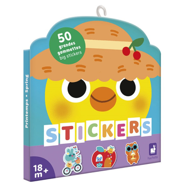 WIOSNA duże naklejki 50 szt. zwierzątka do wyklejania JANOD 18m+