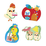 WIOSNA duże naklejki 50 szt. zwierzątka do wyklejania JANOD 18m+