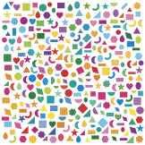 KSZTAŁTY naklejki 300 szt. figury geometryczne do wyklejania JANOD 3+