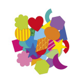 KSZTAŁTY naklejki 300 szt. figury geometryczne do wyklejania JANOD 3+