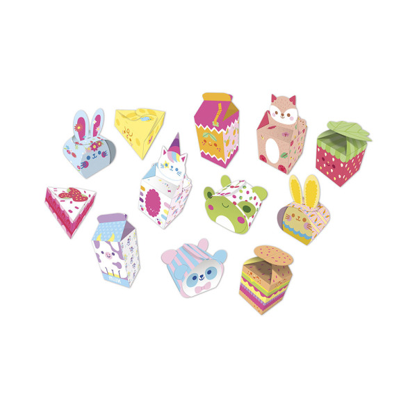 KAWAII 12 pudełek z papieru do samodzielnego wykonania  zestaw kreatywny JANOD 7+