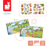 DINOZAURY grube naklejki wielokrotnego użytku multizestaw kreatywny My arts&crafts Janod 2+