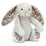 KRÓLICZEK srebrna przytulanka z kwiecistymi uszami Blossom Bloom Bunny 18 cm Jellycat 0+