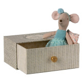 MYSZKA tancerka w szufladzie młodsza siostra w pudełku Mint Maileg 3+