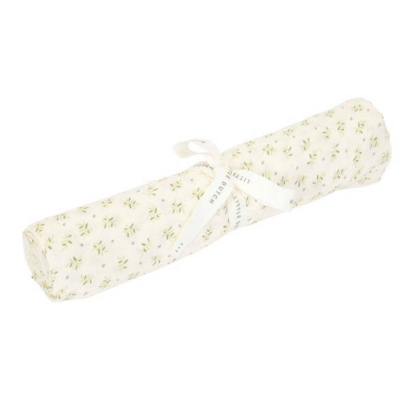 OTULACZ MUŚLINOWY 120x120 cm Blueberry Leaves Little Dutch 0+