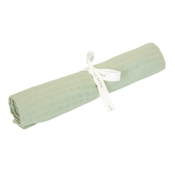OTULACZ MUŚLINOWY 120x120 cm Pure Sage Little Dutch 0+
