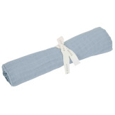 OTULACZ MUŚLINOWY 120x120 cm Pure Denim Blue Little Dutch 0+
