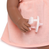 NIEMOWLĘ lalka ze smoczkiem, w różowej sukience i opasce 35 cm LullaBaby 2+