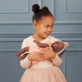 NIEMOWLĘ lalka ze smoczkiem, w różowej sukience i opasce 35 cm LullaBaby 2+